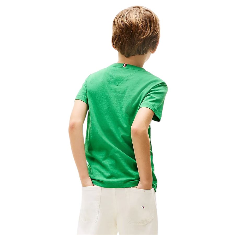 T-shirt manica corta con scollatura a contrasto da bambino Tommy Hilfiger | THKB0KB06879L13X